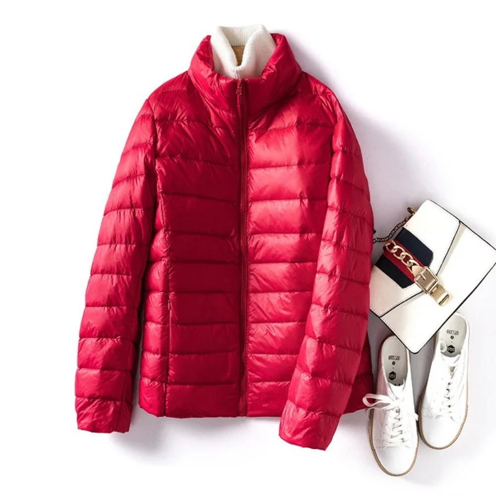 Down Jacket Packable - Ultra น้ําหนักเบา Packable ฤดูใบไม้ผลิลงเสื้อผู้หญิงสั้นลงเสื้อแฟชั่นปักเป้าแจ็คเก็ตหญิงลง WARM PLUS