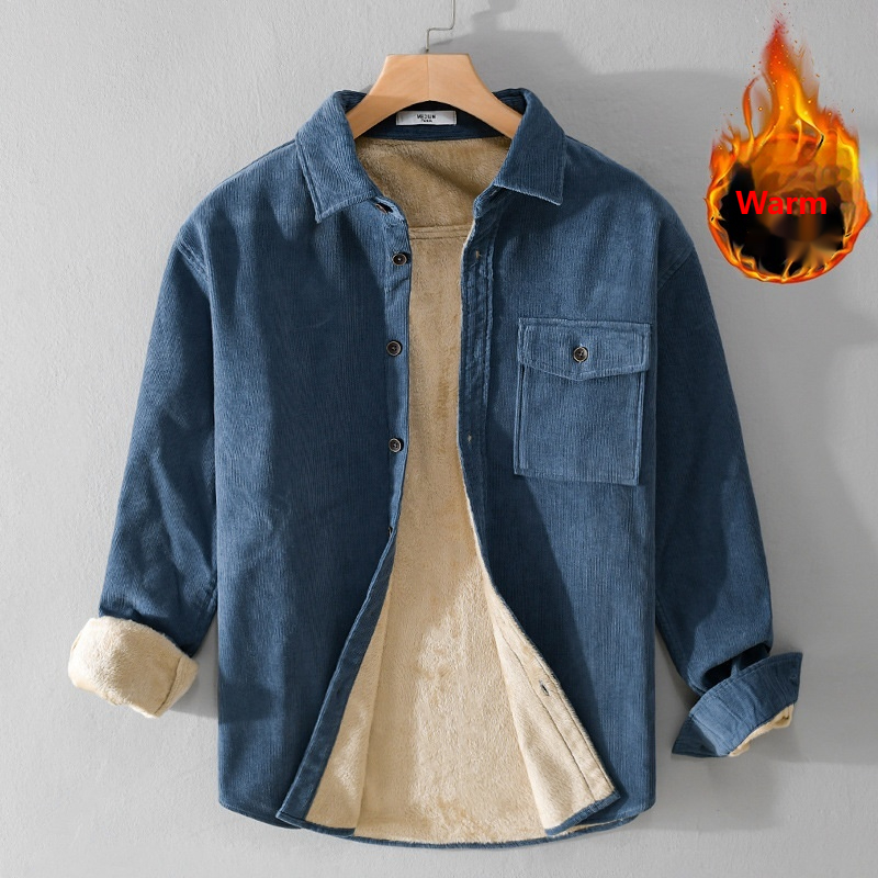 เสื้อเชิ้ตแจ็คเก็ตผ้าลูกฟูกสำห - Flannel Shirt Lined บทวิจารณ์และราคา
