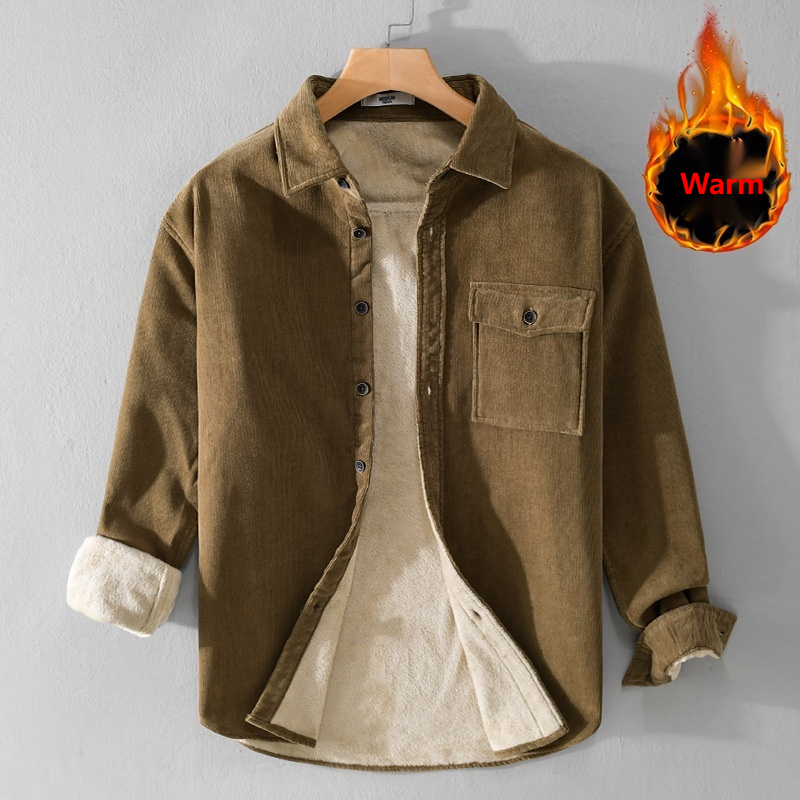 เสื้อเชิ้ตแจ็คเก็ตผ้าลูกฟูกสำห - Flannel Shirt Lined บทวิจารณ์และราคา