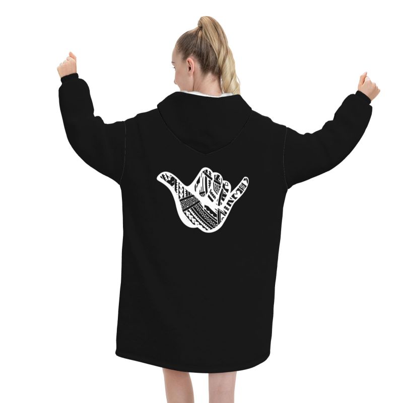 เสื้อฮู้ดผ้าห่มลายชนเผ่าโพลินี - Sherpa Hoodie Fleece บทวิจารณ์และราคา