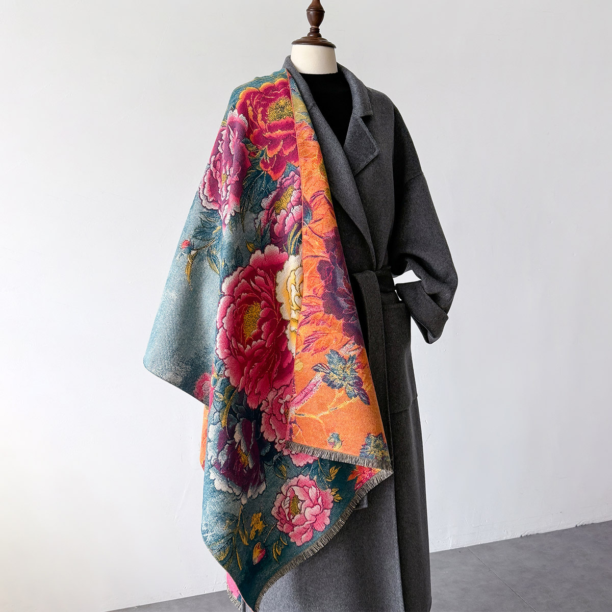 ผ้าพันคอผ้าพันคอผ้าพันคอผู้หญิ - Cashmere Pashmina Wrap บทวิจารณ์และราคา