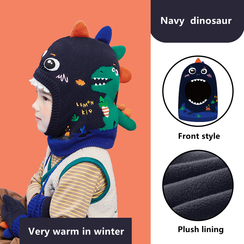 เด็กหมวกผ้าพันคอถุงมือชุด 3D ไ - Knit Beanie Hat Warm บทวิจารณ์และราคา