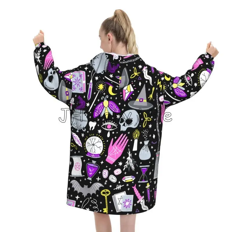 Magic Witchy Goth ขนาดใหญ่ผ้าห - Sherpa Hoodie Fleece บทวิจารณ์และราคา