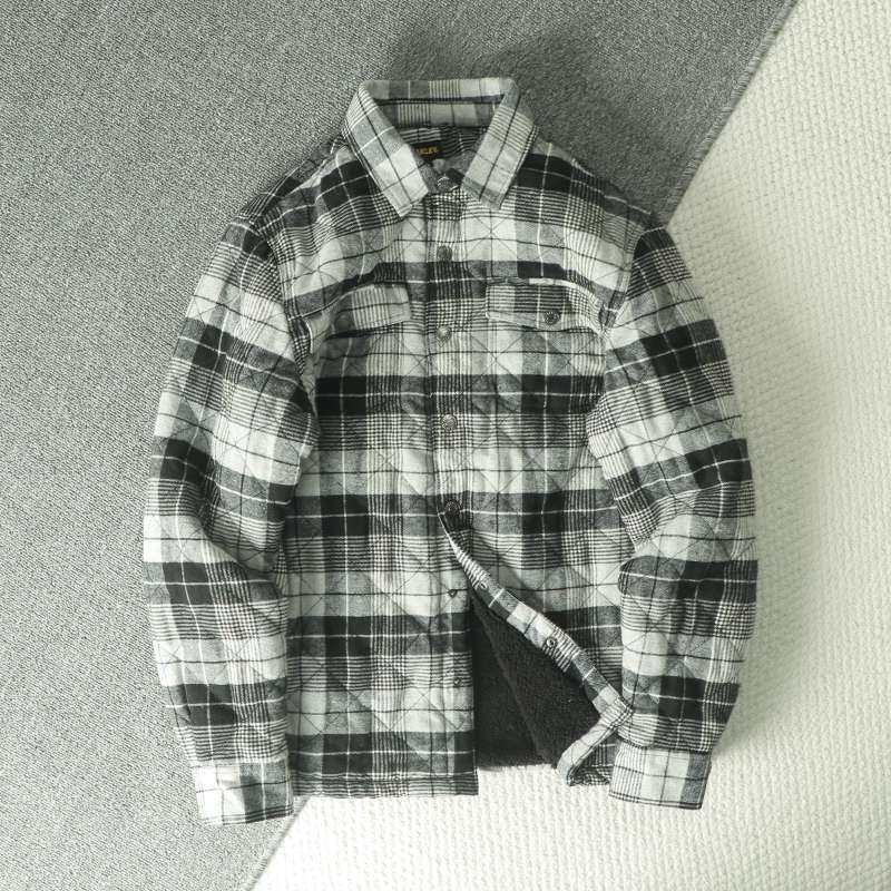 เสื้อแจ็คเก็ตผ้าฟลานเนลลายสก็อ - Flannel Shirt Lined บทวิจารณ์และราคา