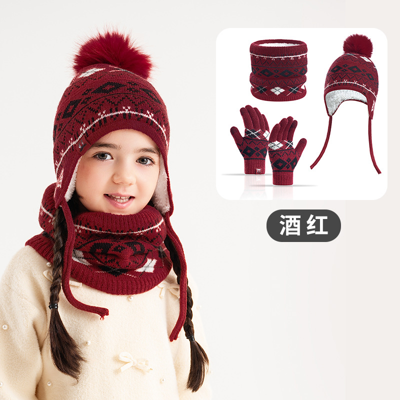 ชุดหมวกไหมพรม ผ้าพันคอ ถุงมือ  - Knit Beanie Hat Warm บทวิจารณ์และราคา