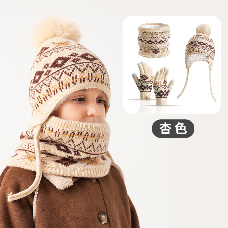 ชุดหมวกไหมพรม ผ้าพันคอ ถุงมือ  - Knit Beanie Hat Warm บทวิจารณ์และราคา