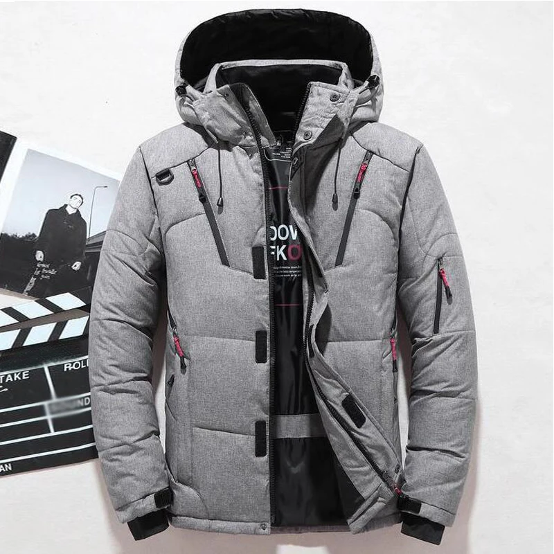 เสื้อแจ็คเก็ตดาวน์ชายฤดูหนาวผู - Down Jacket Packable บทวิจารณ์และราคา