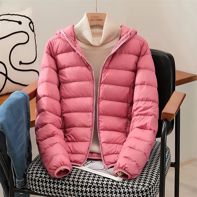 แจ็กเก็ตทรงเข้ารูปสไตล์เกาหลีม - Down Jacket Packable บทวิจารณ์และราคา