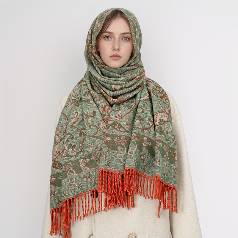 2024ผ้าพันคอผ้าแจ็คการ์ดลายพื้ - Cashmere Pashmina Wrap บทวิจารณ์และราคา