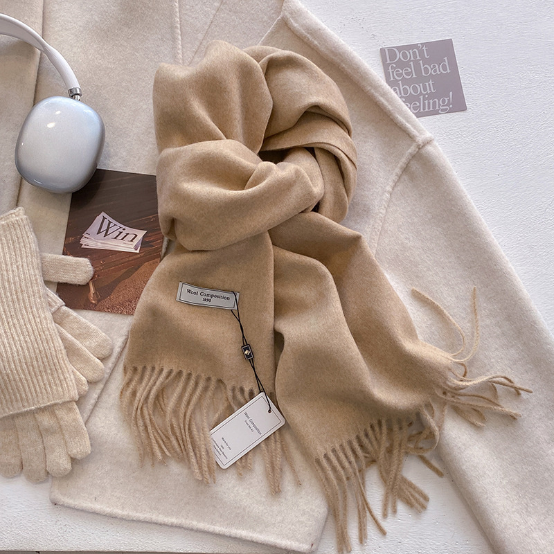 2024ผ้าพันคอขนสัตว์ฤดูหนาวผู้ห - Cashmere Pashmina Wrap บทวิจารณ์และราคา