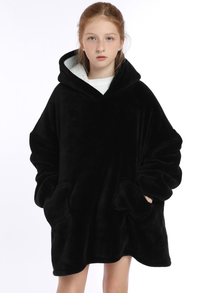 ผ้าห่มเชอร์ปาสำหรับวัยรุ่นฤดูห - Sherpa Hoodie Fleece บทวิจารณ์และราคา