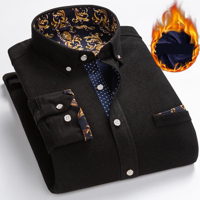 เสื้อเชิ้ตผู้ชายผ้าคอร์ดูรอยหน - Flannel Shirt Lined บทวิจารณ์และราคา